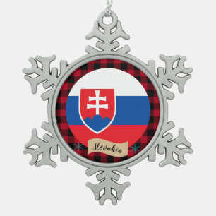 Ornement Flocon De Neige Drapeau de Slovaquie patriotique, plaid de buffle,