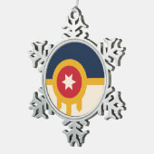 Ornement Flocon De Neige Drapeau de Tulsa, Oklahoma (Vue impression)