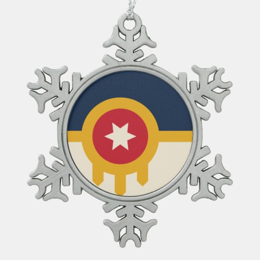 Ornement Flocon De Neige Drapeau de Tulsa, Oklahoma (Devant)