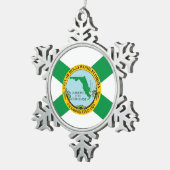 Ornement Flocon De Neige Drapeau d'Hollywood, Floride (Vue impression)