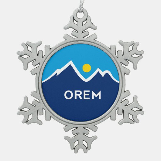 Ornement Flocon De Neige Drapeau d'Orem, Utah (Devant)