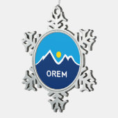 Ornement Flocon De Neige Drapeau d'Orem, Utah (Vue impression)