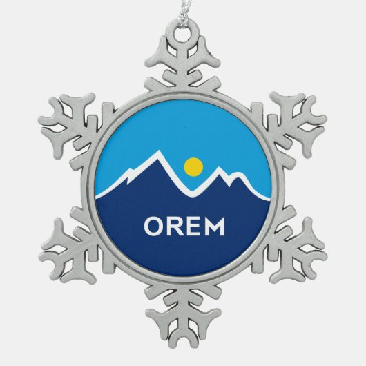 Ornement Flocon De Neige Drapeau d'Orem, Utah (Devant)