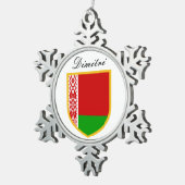 Ornement Flocon De Neige Drapeau du Belarus (Vue impression)
