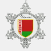 Ornement Flocon De Neige Drapeau du Belarus (Devant)