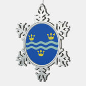 Ornement Flocon De Neige Drapeau du Cambridgeshire (Vue impression)