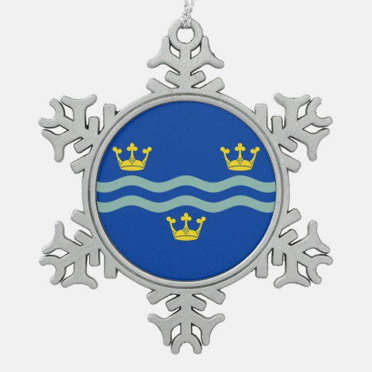 Ornement Flocon De Neige Drapeau du Cambridgeshire (Devant)