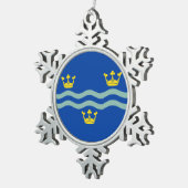 Ornement Flocon De Neige Drapeau du Cambridgeshire (Vue impression)