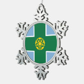 Ornement Flocon De Neige Drapeau du Derbyshire (Vue impression)