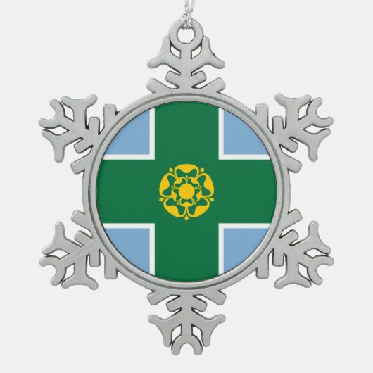 Ornement Flocon De Neige Drapeau du Derbyshire (Devant)