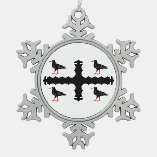 Ornement Flocon De Neige Drapeau du Flintshire (Devant)