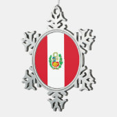 Ornement Flocon De Neige Drapeau du Pérou (Vue impression)