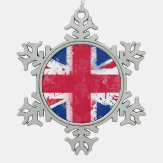 Ornement Flocon De Neige Drapeau du Royaume-Uni ou de l'Union Jack