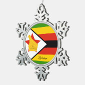 Ornement Flocon De Neige Drapeau du Zimbabwe (Vue impression)