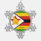 Ornement Flocon De Neige Drapeau du Zimbabwe (Devant)