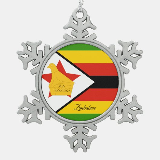 Ornement Flocon De Neige Drapeau du Zimbabwe (Devant)