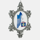 Ornement Flocon De Neige Drapeau et carte de Belize (Gauche)