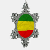 Ornement Flocon De Neige Drapeau froissé de Rastafarian (Gauche)