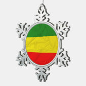 Ornement Flocon De Neige Drapeau froissé de Rastafarian (Vue impression)