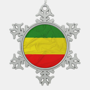 Ornement Flocon De Neige Drapeau froissé de Rastafarian