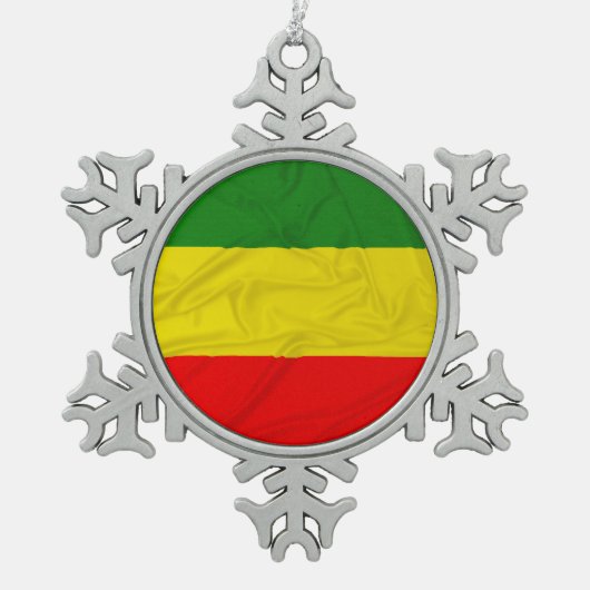 Ornement Flocon De Neige Drapeau froissé de Rastafarian (Devant)