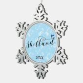 Ornement Flocon De Neige Drapeau Heart Shetland, Îles Shetland (Vue impression)