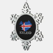 Ornement Flocon De Neige Drapeau Islande (Vue impression)