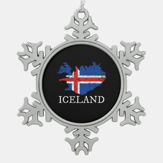 Ornement Flocon De Neige Drapeau Islande (Devant)