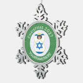 Ornement Flocon De Neige Drapeau israélien Noël Ange Nom Année (Vue impression)