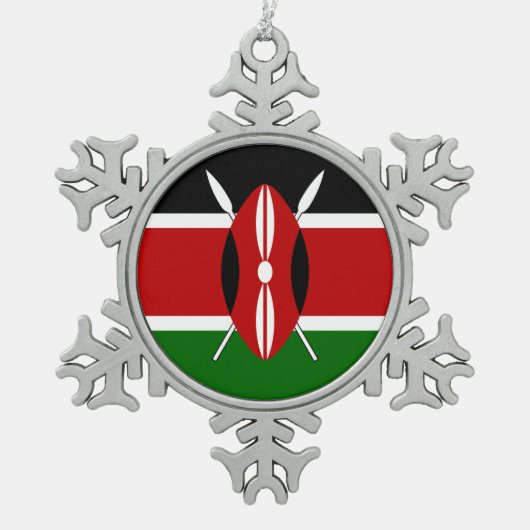 Ornement Flocon De Neige Drapeau kényan (Devant)