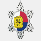 Ornement Flocon De Neige Drapeau Memphis, Tennessee Snowflake Pewter Christ (Vue impression)