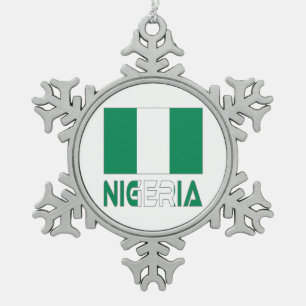 Ornement Flocon De Neige Drapeau nigérian et Nigeria