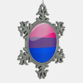 Ornement Flocon De Neige Drapeau rond brillant de bisexualité (Gauche)