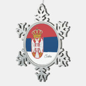 Ornement Flocon De Neige Drapeau serbe (Vue impression)