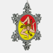 Ornement Flocon De Neige Drapeau sicilien (Gauche)