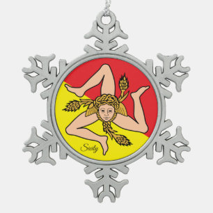 Ornement Flocon De Neige Drapeau sicilien