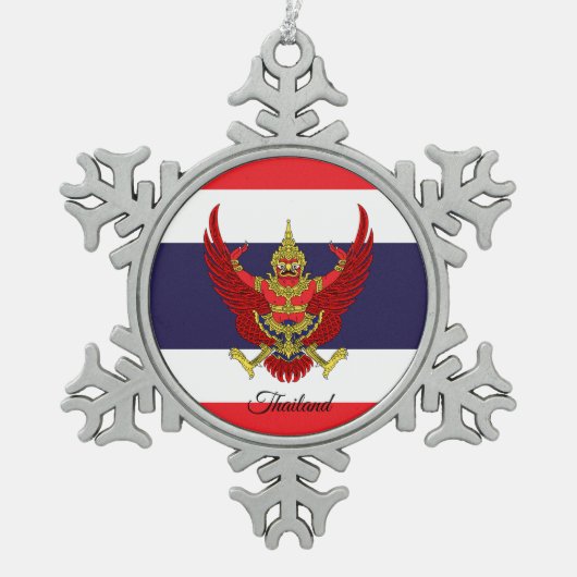 Ornement Flocon De Neige Drapeau thaïlandais (Devant)