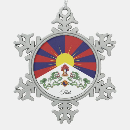 Ornement Flocon De Neige Drapeau tibétain (Devant)