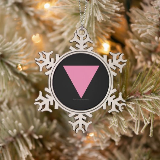 Ornement Flocon De Neige Drapeau triangle rose de SlipperyJoe drapeau rose  (Arbre)