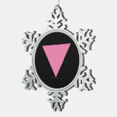 Ornement Flocon De Neige Drapeau triangle rose de SlipperyJoe drapeau rose  (Vue impression)