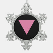 Ornement Flocon De Neige Drapeau triangle rose de SlipperyJoe drapeau rose  (Devant)