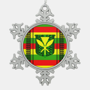 Ornement Flocon De Neige Drapeau tribal de Kanaka Maoli