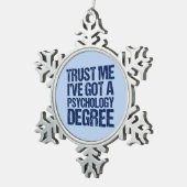 Ornement Flocon De Neige Drôle Psychologie Diplôme (Vue impression)