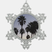 Ornement Flocon De Neige Dusk avec palmiers Scène tropicale (Devant)