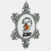 Ornement Flocon De Neige Eat Drink And Be Scared Minimal Clean (Gauche)