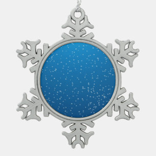 Ornement Flocon De Neige Eau bleue profonde et bulles TIny