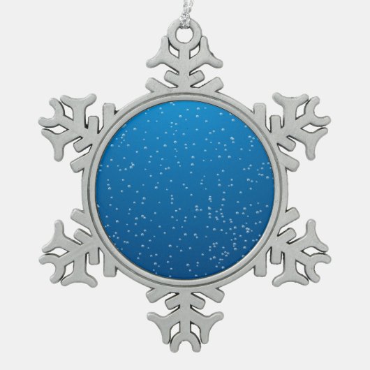 Ornement Flocon De Neige Eau bleue profonde et bulles TIny (Devant)