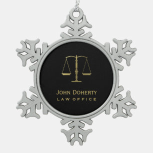 Ornement Flocon De Neige Échelles d'or de justice   personnalisable