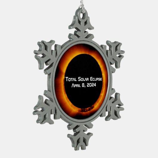 Ornement Flocon De Neige Éclipse solaire totale 2024 (Gauche)