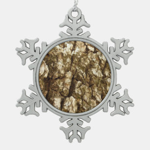 Ornement Flocon De Neige Écorce d'arbre II motif texturé naturel